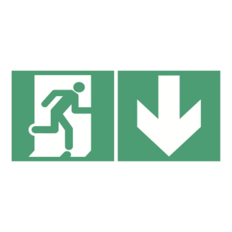 Plaque sérigraphiée - Double face - Flèche bas